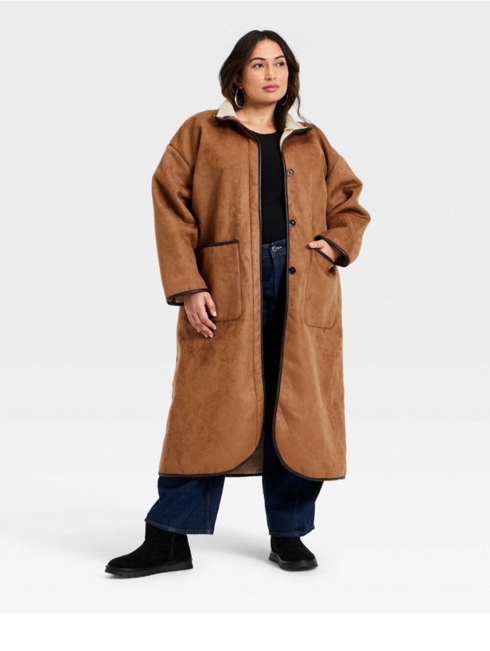 Universal Thread Women's Faux Suede Long Coat Size XXL